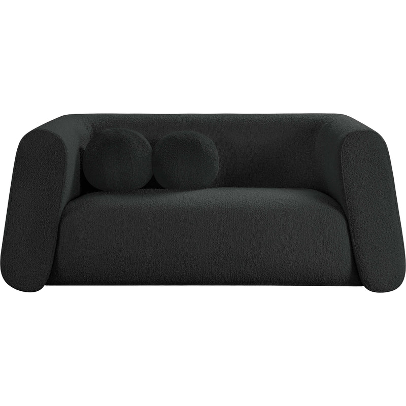 Meridian Abbington Black Boucle Fabric Loveseat IMAGE 4