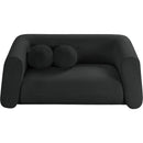 Meridian Abbington Black Boucle Fabric Loveseat IMAGE 5