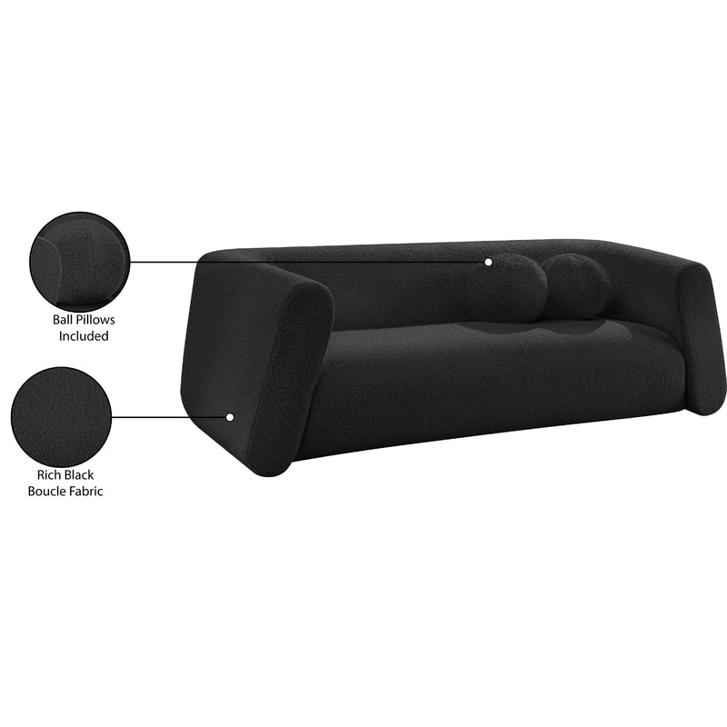 Meridian Abbington Black Boucle Fabric Sofa IMAGE 18