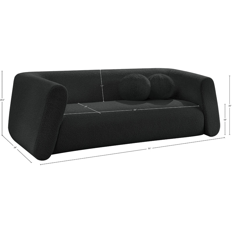 Meridian Abbington Black Boucle Fabric Sofa IMAGE 19