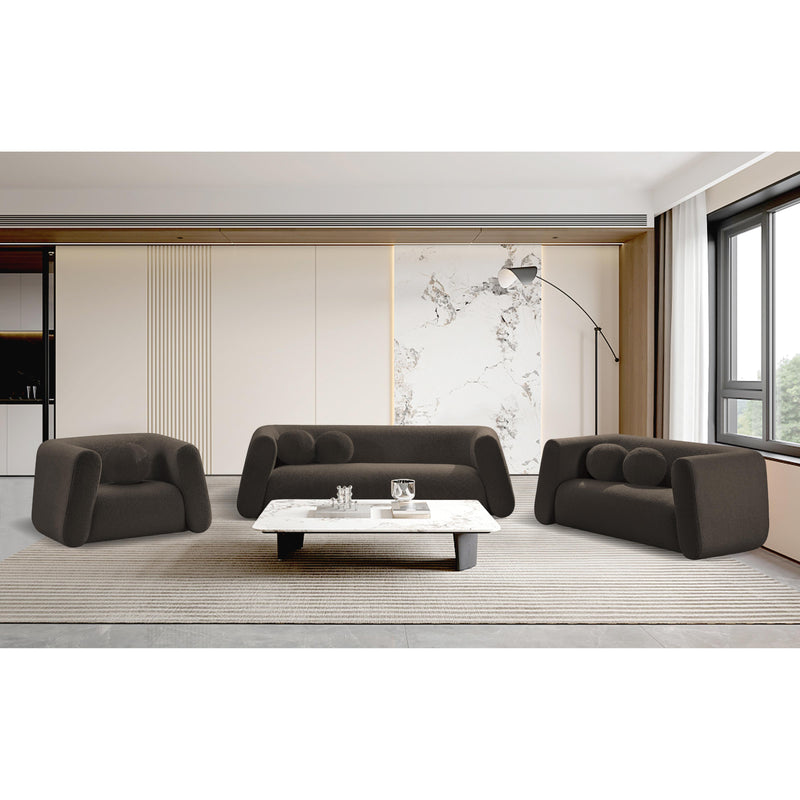 Meridian Abbington Brown Boucle Fabric Chair IMAGE 16