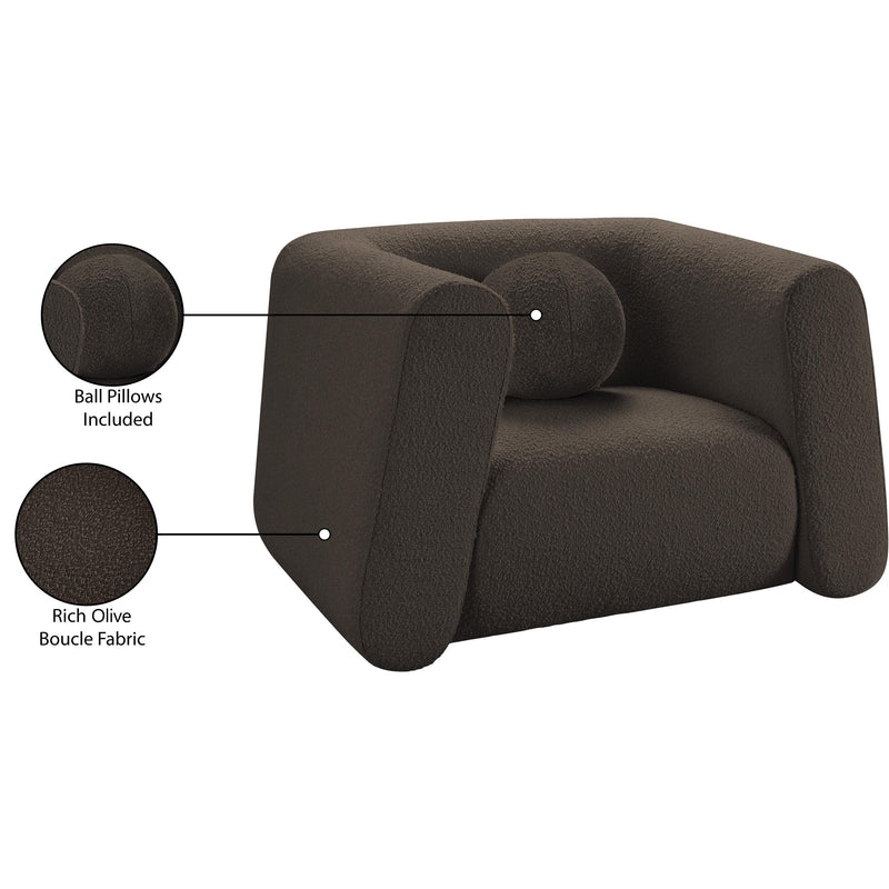 Meridian Abbington Brown Boucle Fabric Chair IMAGE 18