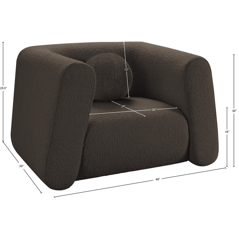 Meridian Abbington Brown Boucle Fabric Chair IMAGE 19