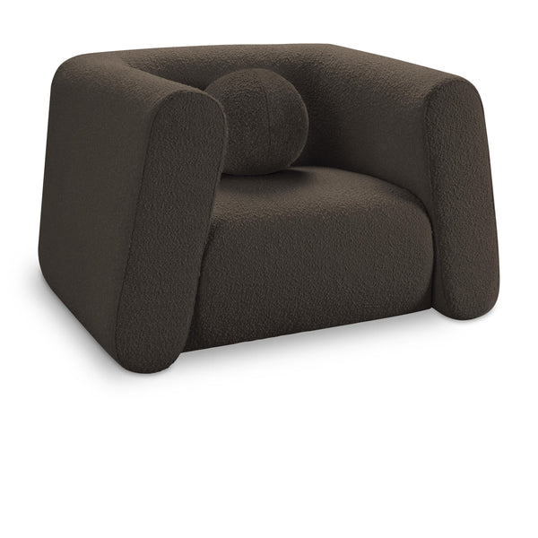 Meridian Abbington Brown Boucle Fabric Chair IMAGE 1