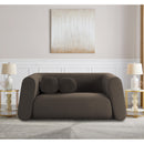 Meridian Abbington Brown Boucle Fabric Loveseat IMAGE 2