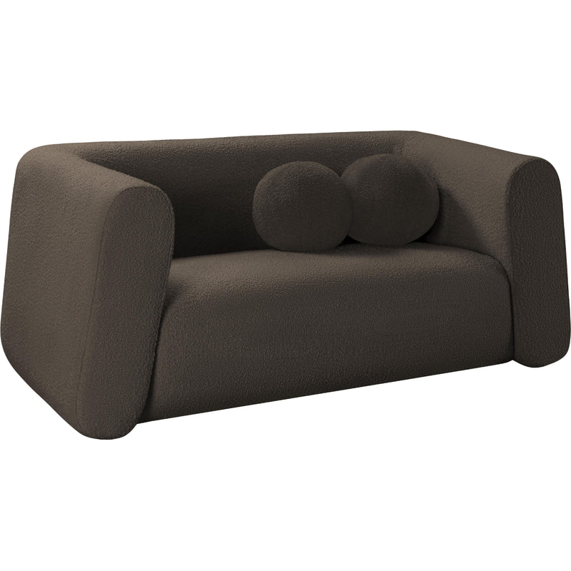 Meridian Abbington Brown Boucle Fabric Loveseat IMAGE 3