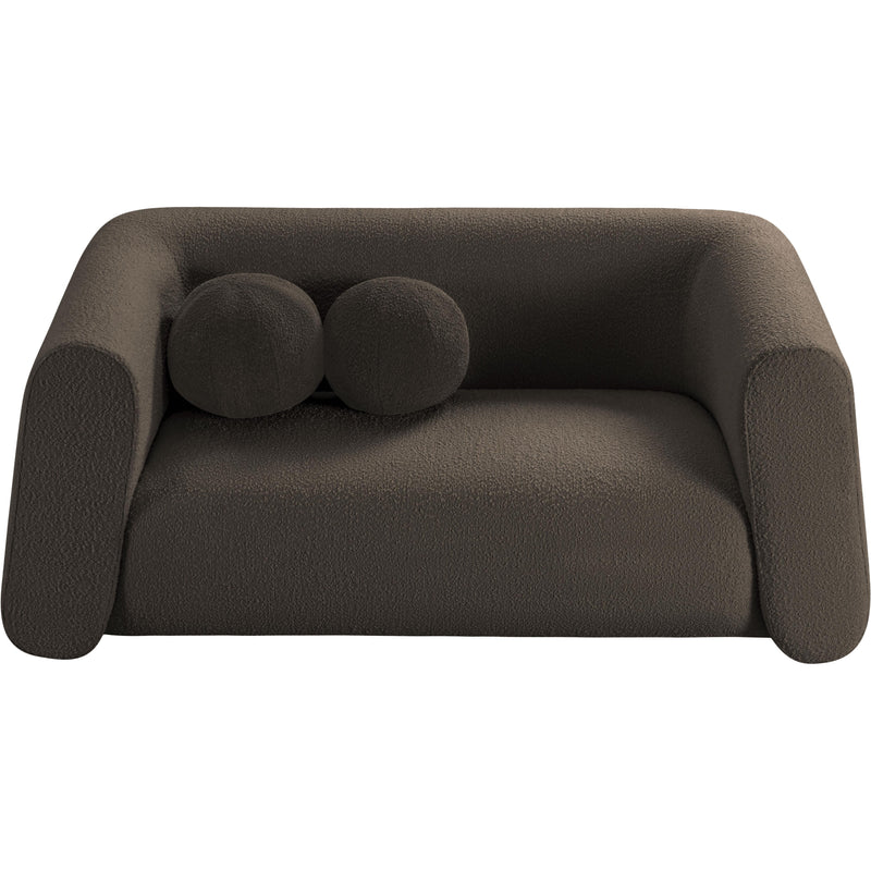 Meridian Abbington Brown Boucle Fabric Loveseat IMAGE 5