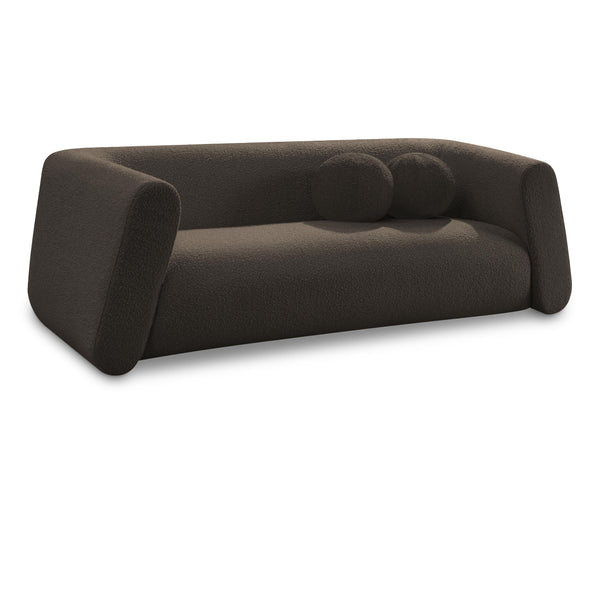 Meridian Abbington Brown Boucle Fabric Sofa IMAGE 1