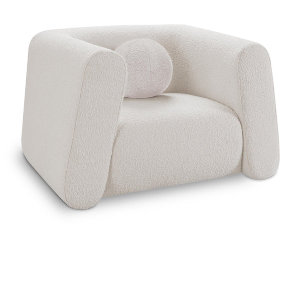 Meridian Abbington Cream Boucle Fabric Chair IMAGE 1
