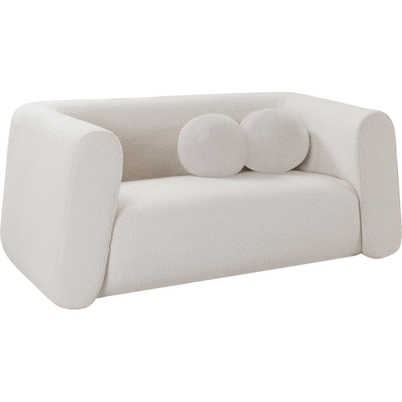 Meridian Abbington Cream Boucle Fabric Loveseat IMAGE 3