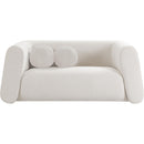 Meridian Abbington Cream Boucle Fabric Loveseat IMAGE 4