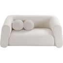 Meridian Abbington Cream Boucle Fabric Loveseat IMAGE 5