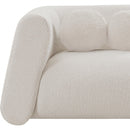 Meridian Abbington Cream Boucle Fabric Loveseat IMAGE 9