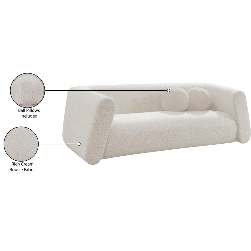 Meridian Abbington Cream Boucle Fabric Sofa IMAGE 18