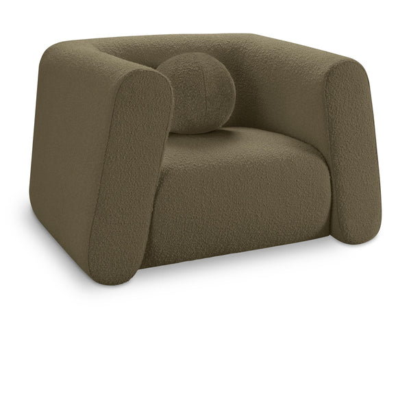Meridian Abbington Olive Boucle Fabric Chair IMAGE 1