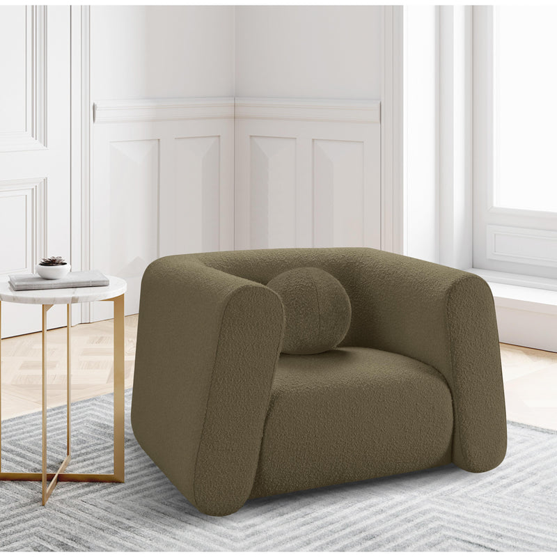 Meridian Abbington Olive Boucle Fabric Chair IMAGE 2