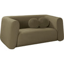 Meridian Abbington Olive Boucle Fabric Loveseat IMAGE 3