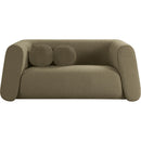 Meridian Abbington Olive Boucle Fabric Loveseat IMAGE 4