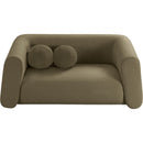 Meridian Abbington Olive Boucle Fabric Loveseat IMAGE 5