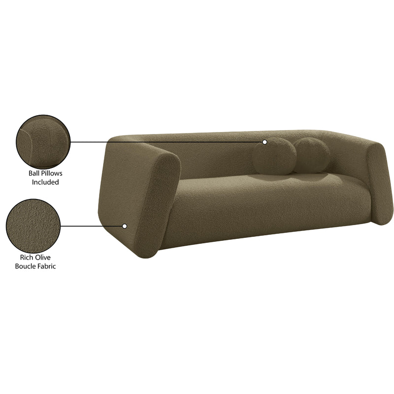 Meridian Abbington Olive Boucle Fabric Sofa IMAGE 18