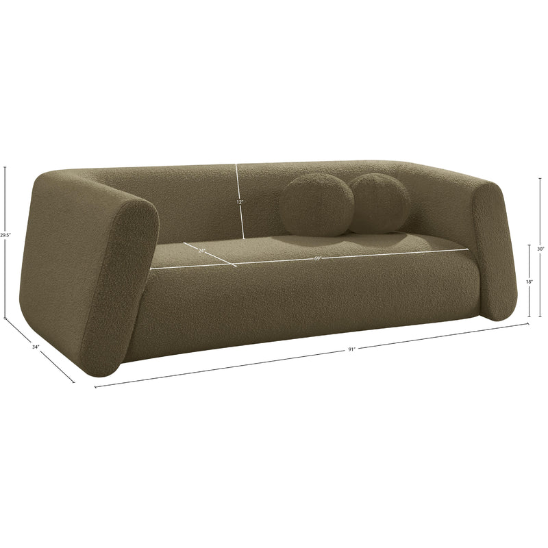 Meridian Abbington Olive Boucle Fabric Sofa IMAGE 19