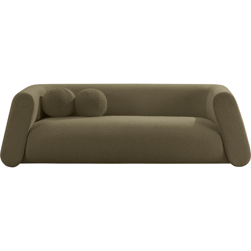 Meridian Abbington Olive Boucle Fabric Sofa IMAGE 4