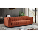 Meridian Quinn Cognac Chenille Fabric Modular Sofa IMAGE 2
