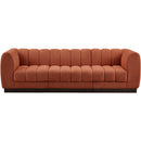 Meridian Quinn Cognac Chenille Fabric Modular Sofa IMAGE 4