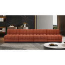 Meridian Quinn Cognac Chenille Fabric Modular Sofa IMAGE 2