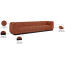 Meridian Quinn Cognac Chenille Fabric Modular Sofa IMAGE 11