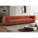 Meridian Quinn Cognac Chenille Fabric Modular Sofa IMAGE 2