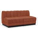 Meridian Quinn Cognac Chenille Fabric Modular Sofa IMAGE 10