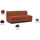 Meridian Quinn Cognac Chenille Fabric Modular Sofa IMAGE 11