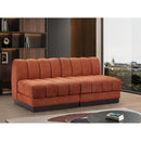 Meridian Quinn Cognac Chenille Fabric Modular Sofa IMAGE 2