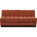 Meridian Quinn Cognac Chenille Fabric Modular Sofa IMAGE 4