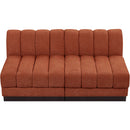 Meridian Quinn Cognac Chenille Fabric Modular Sofa IMAGE 5