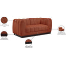Meridian Quinn Cognac Chenille Fabric Modular Sofa IMAGE 11