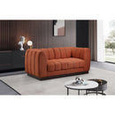 Meridian Quinn Cognac Chenille Fabric Modular Sofa IMAGE 2