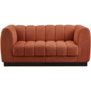 Meridian Quinn Cognac Chenille Fabric Modular Sofa IMAGE 4