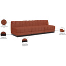 Meridian Quinn Cognac Chenille Fabric Modular Sofa IMAGE 11