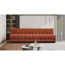 Meridian Quinn Cognac Chenille Fabric Modular Sofa IMAGE 2
