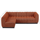 Meridian Quinn Cognac Chenille Fabric Modular Sectional IMAGE 15