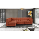 Meridian Quinn Cognac Chenille Fabric Modular Sectional IMAGE 2