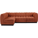 Meridian Quinn Cognac Chenille Fabric Modular Sectional IMAGE 4