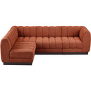 Meridian Quinn Cognac Chenille Fabric Modular Sectional IMAGE 5