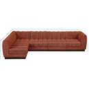 Meridian Quinn Cognac Chenille Fabric Modular Sectional IMAGE 15