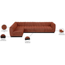 Meridian Quinn Cognac Chenille Fabric Modular Sectional IMAGE 16