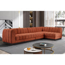 Meridian Quinn Cognac Chenille Fabric Modular Sectional IMAGE 2