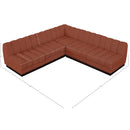 Meridian Quinn Cognac Chenille Fabric Modular Sectional IMAGE 13