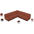 Meridian Quinn Cognac Chenille Fabric Modular Sectional IMAGE 14